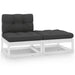 2 Piece Garden Lounge Set with Cushions White Solid