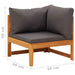 2 Piece Garden Lounge Set with Dark Grey Cushions Acacia