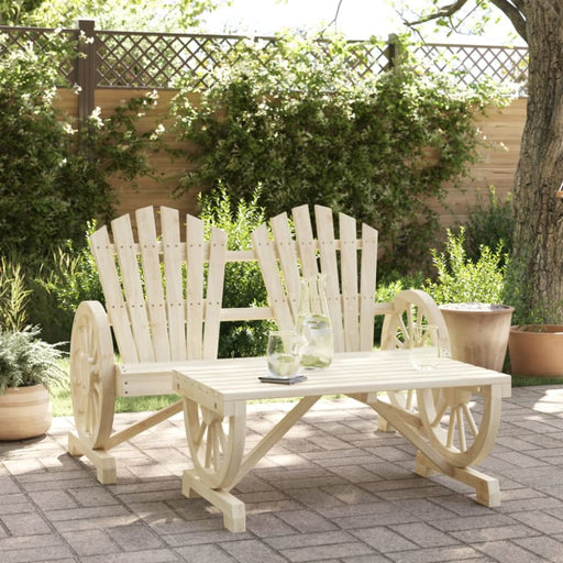2 Piece Garden Lounge Set Solid Wood Fir Tlpbki