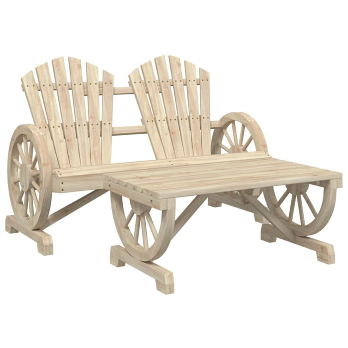 2 Piece Garden Lounge Set Solid Wood Fir Tlpbki