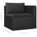 2 Piece Garden Sofa Set with Cushions Poly Rattan Black