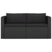 2 Piece Garden Sofa Set with Cushions Poly Rattan Black