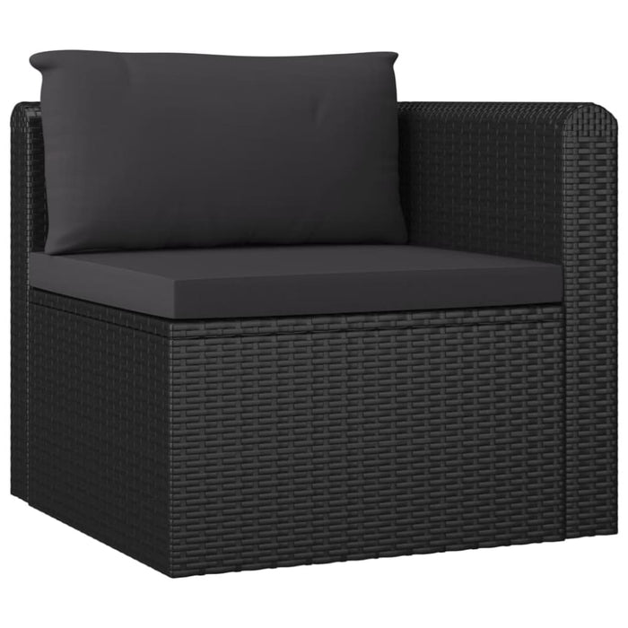 2 Piece Garden Sofa Set with Cushions Poly Rattan Black