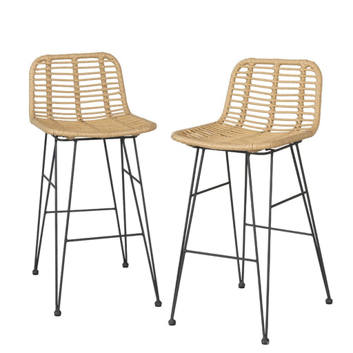 2 - piece Outdoor Bar Stools Wicker Dining Chair Bistro
