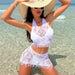 2 Piece Sheer Fishnet Cover Up For Swimwear