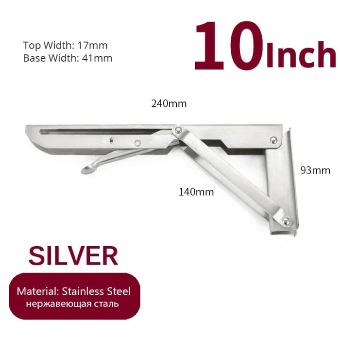 2 Piece Stainless Steel Folding Angle Bracket For Shelf