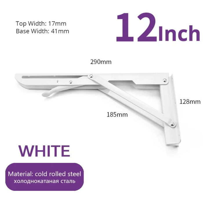 2 Piece Stainless Steel Folding Angle Bracket For Shelf
