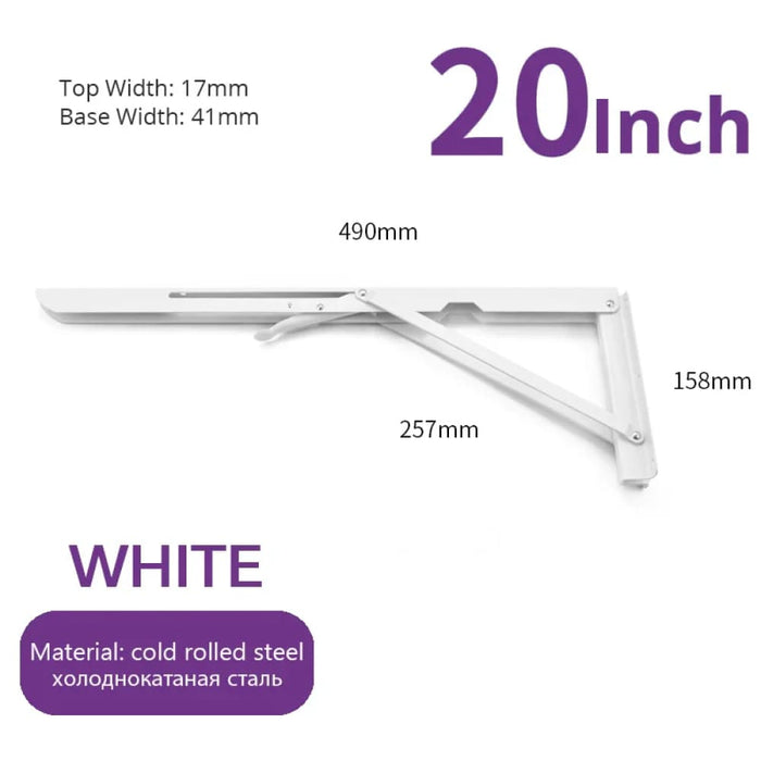 2 Piece Stainless Steel Folding Angle Bracket For Shelf
