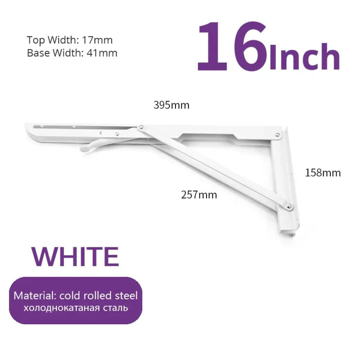 2 Piece Stainless Steel Folding Angle Bracket For Shelf
