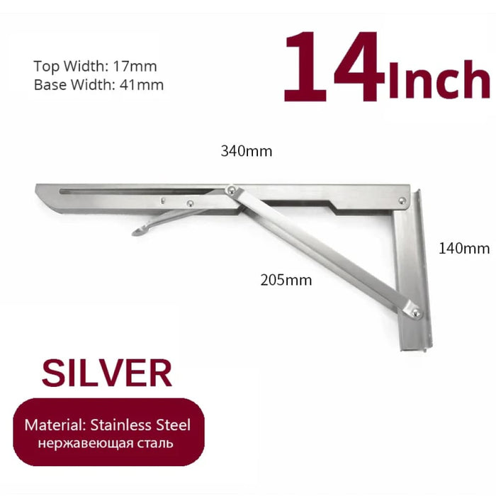 2 Piece Stainless Steel Folding Angle Bracket For Shelf
