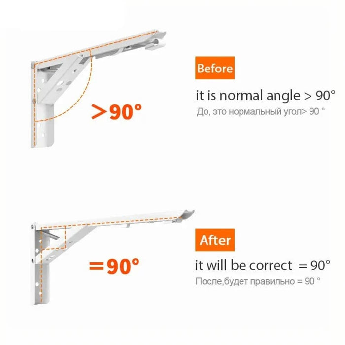 2 Piece Steel Folding Angle Bracket Easy Install For Shelf