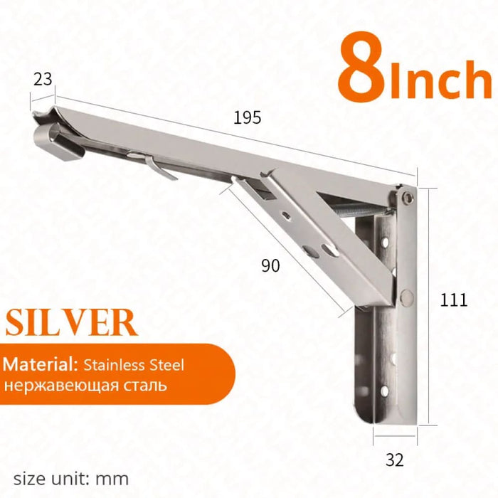2 Piece Steel Folding Angle Bracket Easy Install For Shelf