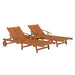 2 Piece Sunlounger Set With Table Solid Wood Acacia Tobakll