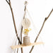 2 Piece Wood Bead Macrame Leaf Wall Shelf Set