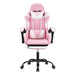 2 Point Massage Gaming Office Chair Footrest Pink