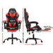 2 Point Massage Gaming Office Chair Footrest Red