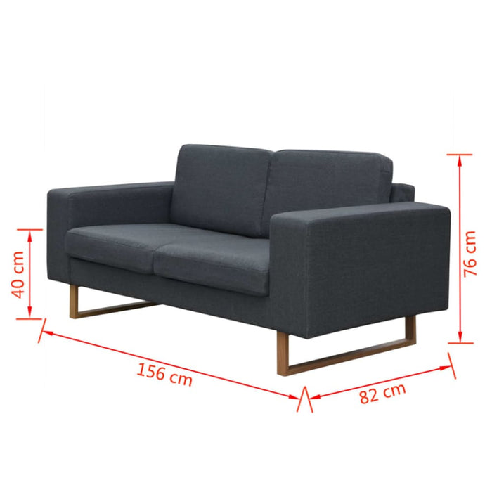 2-seater And 3-seater Sofa Set Dark Grey Xitnol