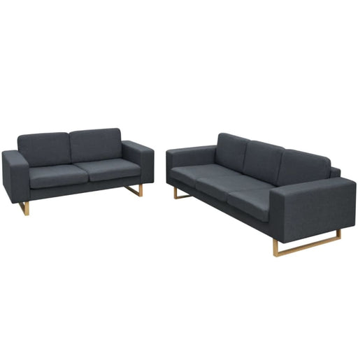 2-seater And 3-seater Sofa Set Dark Grey Xitnol