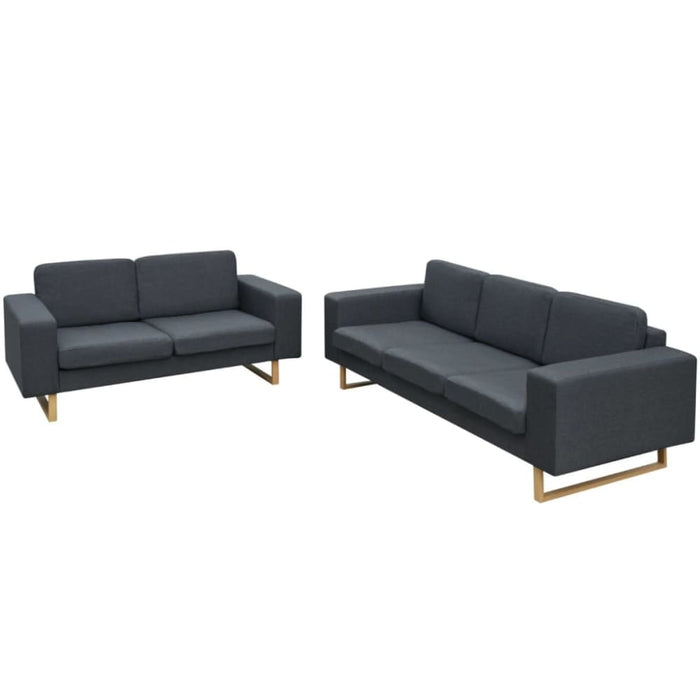 2-seater And 3-seater Sofa Set Dark Grey Xitnol