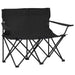2-seater Foldable Camping Chair Steel and Fabric Black