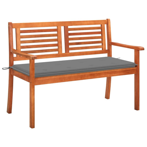 2-seater Garden Bench with Cushion 120 Cm Solid Eucalyptus