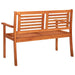 2-seater Garden Bench with Cushion 120 Cm Solid Eucalyptus