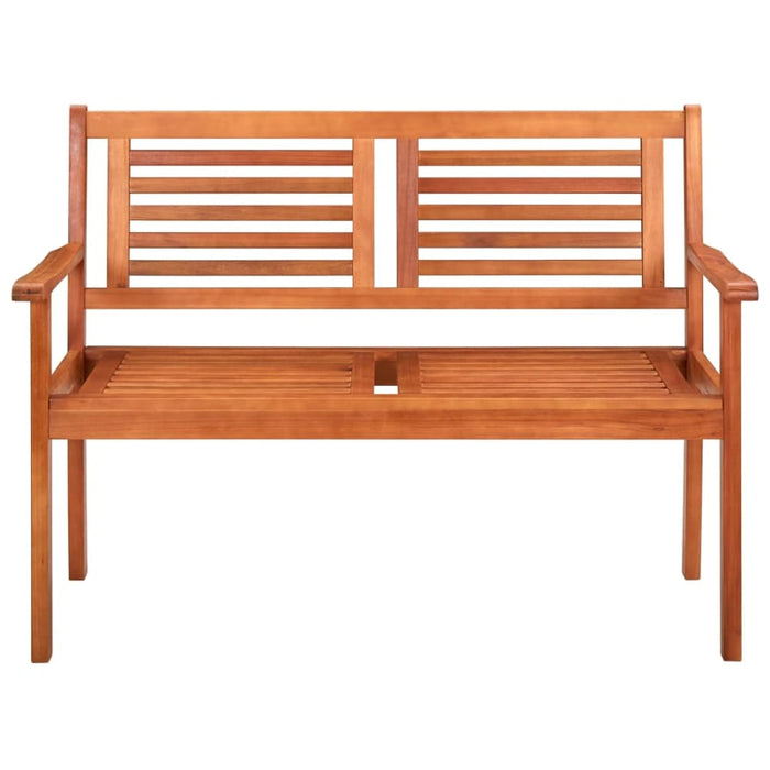 2-seater Garden Bench with Cushion 120 Cm Solid Eucalyptus