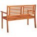 2-seater Garden Bench with Cushion 120 Cm Solid Eucalyptus