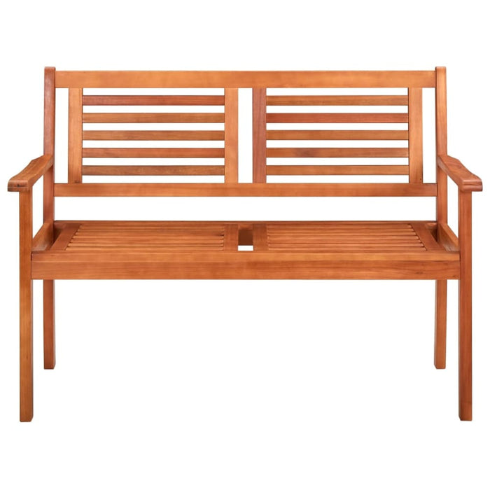 2-seater Garden Bench with Cushion 120 Cm Solid Eucalyptus