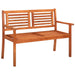 2-seater Garden Bench with Cushion 120 Cm Solid Eucalyptus