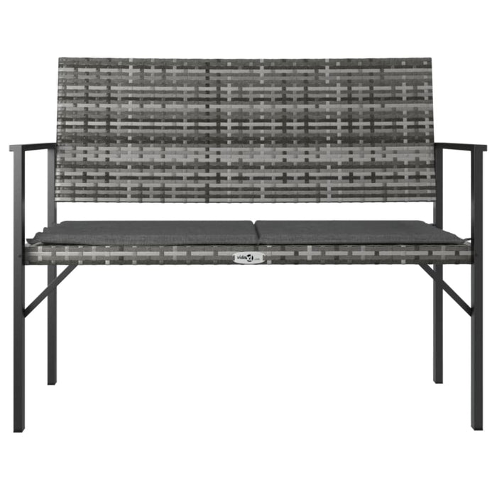 2-seater Garden Bench with Cushion Grey Poly Rattan Tlaoxb