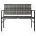 2-seater Garden Bench with Cushion Grey Poly Rattan Tlaoxb