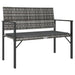 2-seater Garden Bench with Cushion Grey Poly Rattan Tlaoxb