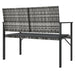 2-seater Garden Bench with Cushion Grey Poly Rattan Tlaoxb