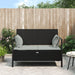 2-seater Garden Bench With Cushions Black Poly Rattan Tlaoox