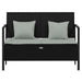 2-seater Garden Bench With Cushions Black Poly Rattan Tlaoox