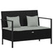 2-seater Garden Bench With Cushions Black Poly Rattan Tlaoox