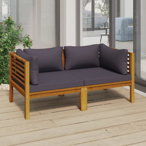 2-seater Garden Sofa with Cushion Solid Wood Acacia Tbnlnkk