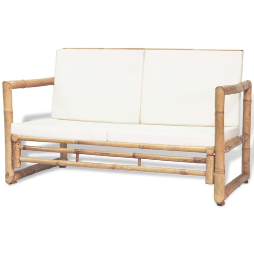 2 Seater Garden Sofa with Cushions Bamboo Atopi