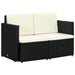 2 Seater Garden Sofa with Cushions Black Poly Rattan Aaoik