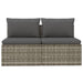 2-seater Garden Sofa with Cushions Grey Poly Rattan Tonlio