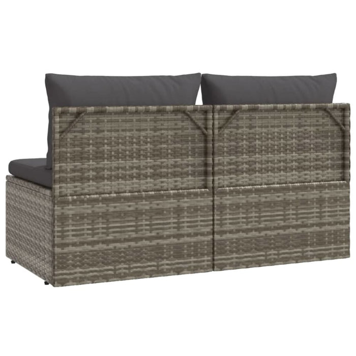 2-seater Garden Sofa with Cushions Grey Poly Rattan Tonlio