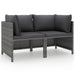 2-seater Garden Sofa with Cushions Grey Poly Rattan Totakn