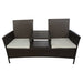 2-seater Garden Sofa with Tea Table Poly Rattan Brown Axnat