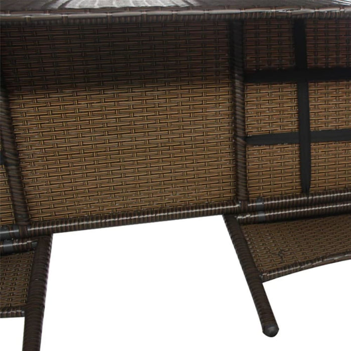2 - seater Garden Sofa With Tea Table Poly Rattan Brown