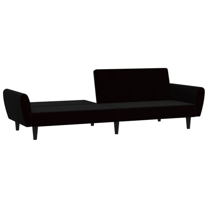 2-seater Sofa Bed Black Velvet Tipnlt