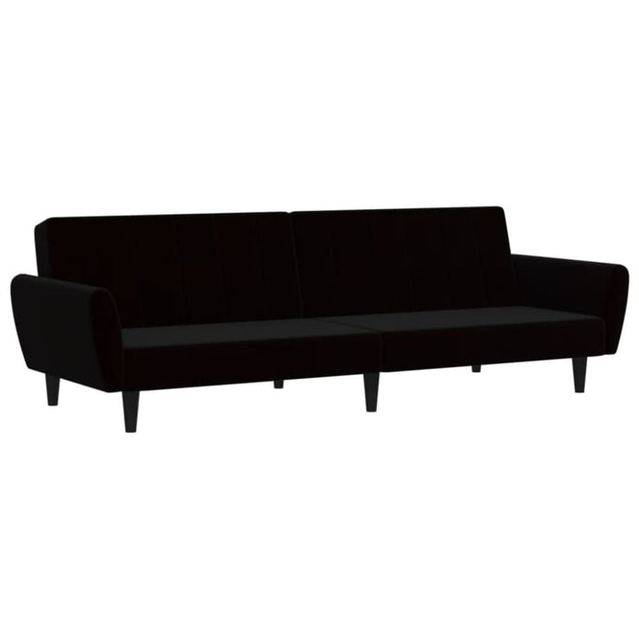 2-seater Sofa Bed Black Velvet Tipnlt