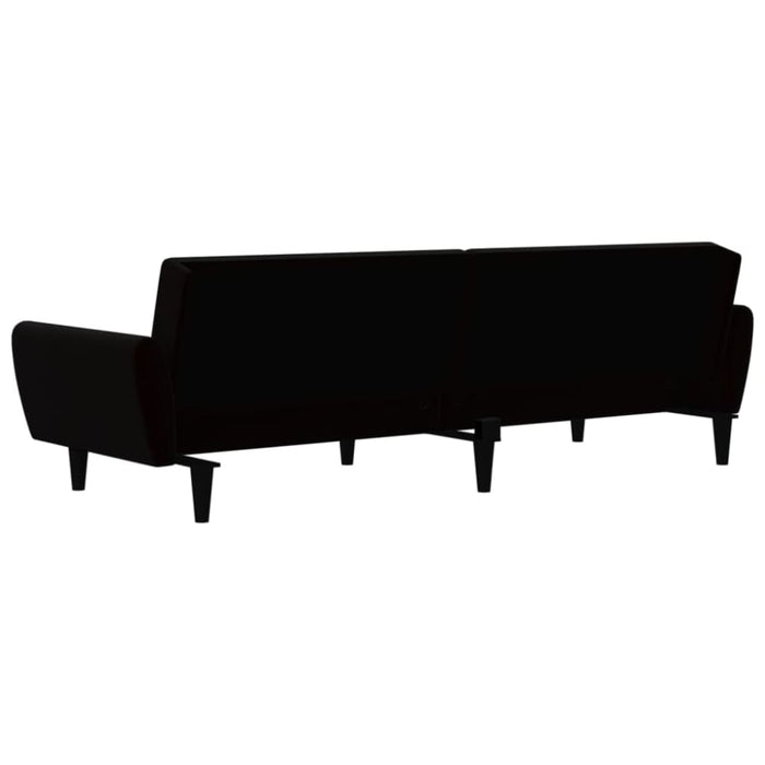 2-seater Sofa Bed Black Velvet Tipnlt