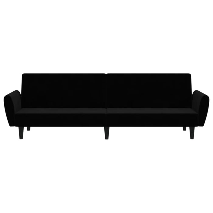 2-seater Sofa Bed Black Velvet Tipnlt