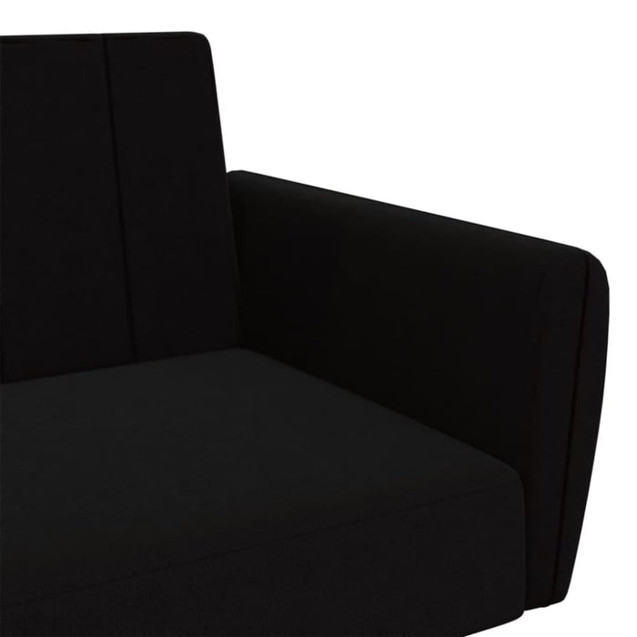 2-seater Sofa Bed Black Velvet Tipnlt